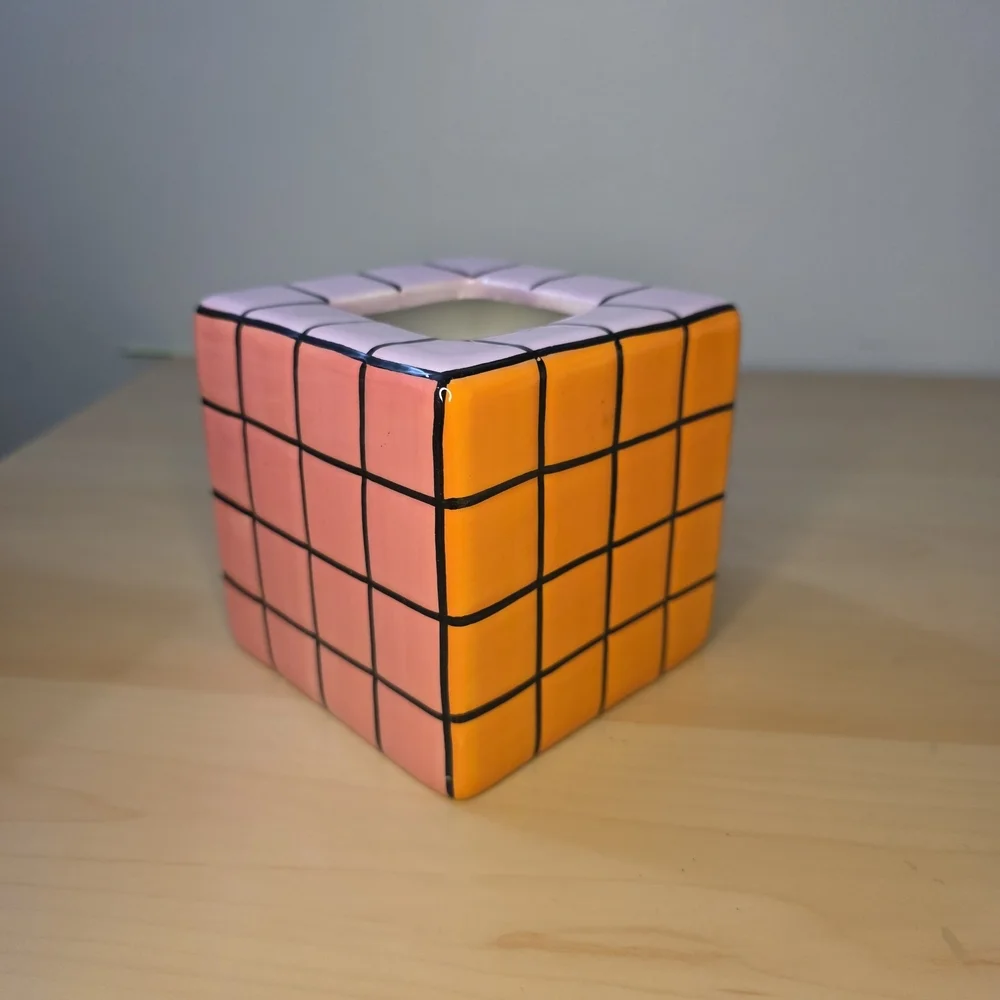 4” D Ceramic Rubic Cube Container by Ashland
